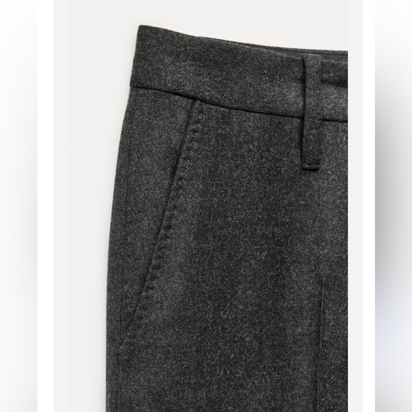 NWT ZARA dark gray wool straight leg trousers size M - Picture 8 of 14